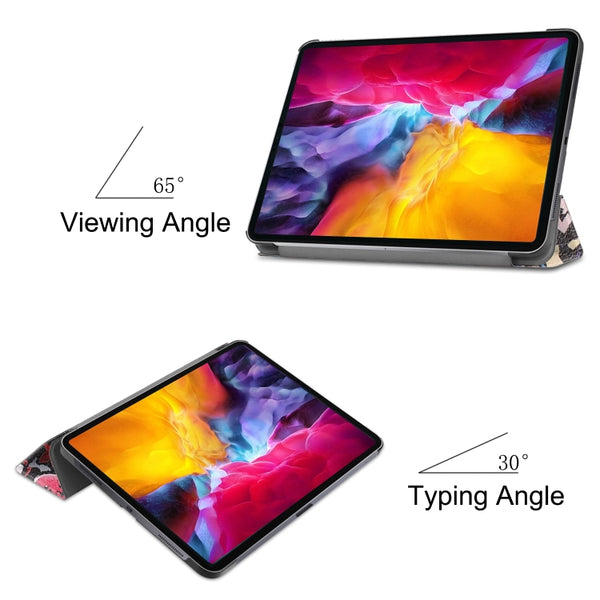 For iPad Pro 11 2022 2021 Colored Drawing Horizontal Flip PC PU Leather Tablet Case wit...(Graffiti)