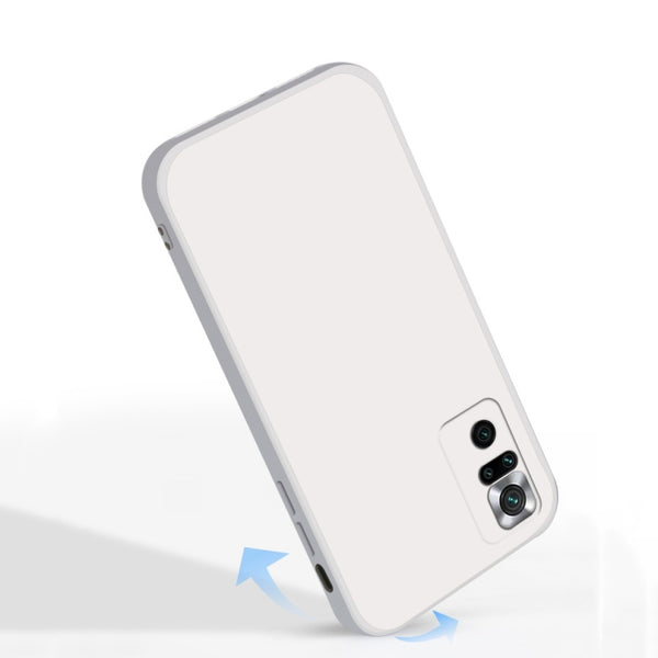 For Xiaomi Redmi Note 10 Pro Solid Color Imitation Liquid Silicone Straight Edge Dropproof...(White)