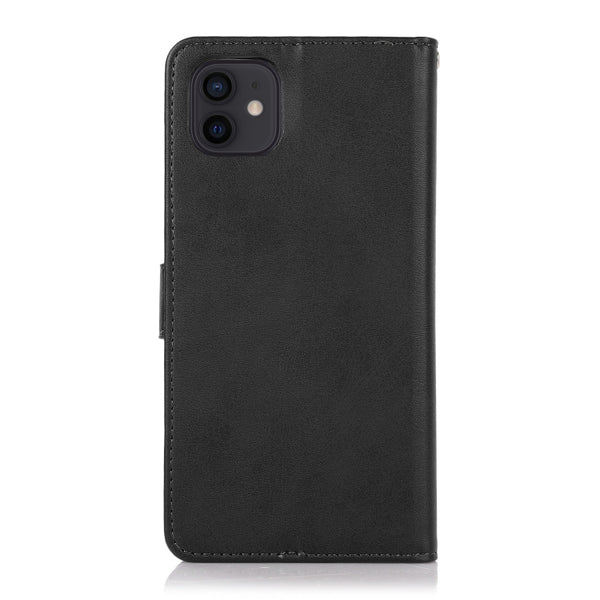 For iPhone 11 Calf Texture 2 in 1 Detachable Magnetic Back Cover Horizontal Flip Leather C...(Black)