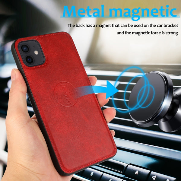 For iPhone 11 Calf Texture 2 in 1 Detachable Magnetic Back Cover Horizontal Flip Leather Cas...(Red)