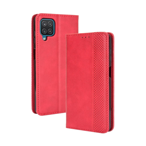 For Samsung Galaxy M32 Magnetic Buckle Retro Crazy Horse Texture Horizontal Flip Leather Cas...(Red)