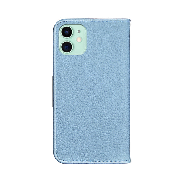 For iPhone 13 Litchi Texture Horizontal Flip Leather Case with Holder & Card Slots(Blue)