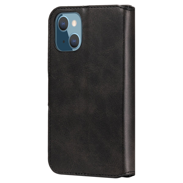 For iPhone 13 mini Classic Calf Texture PU TPU Horizontal Flip Leather Case with Holder & ...(Black)