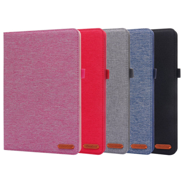 For Xiaomi Pad 5 5 Pro Horizontal Flip TPU Fabric PU Leather Protective Case with Name Card ...(Red)
