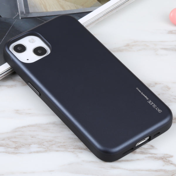 For iPhone 13 GOOSPERY SKY SLIDE BUMPER TPU PC Sliding Back Cover Protective Case with...(Dark Blue)
