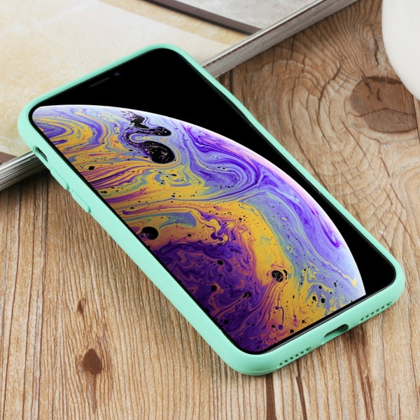 For iPhone XS Max Herringbone Texture Silicone Protective Case(Light Green)