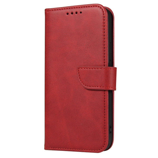 For iPhone 12 mini Calf Texture Buckle Horizontal Flip Leather Case with Holder & Card Slots...(Red)