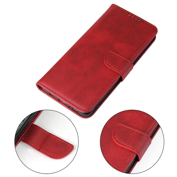 For Samsung Galaxy S10 Calf Texture Buckle Horizontal Flip Leather Case with Holder & Card S...(Red)