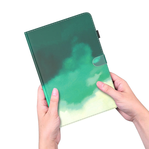 For Samsung Galaxy Tab S7 FE 12.4 inch 2021 T730 T736 Voltage Watercolor Pattern Skin...(Cyan Green)