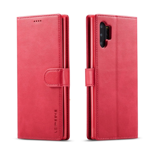 For Galaxy Note 10 Plus LC.IMEEKE Calf Texture Horizontal Flip Leather Case, with Holde...(Rose Red)
