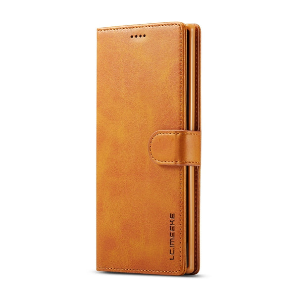For Galaxy Note 10 Plus LC.IMEEKE Calf Texture Horizontal Flip Leather Case, with Holder ...(Yellow)