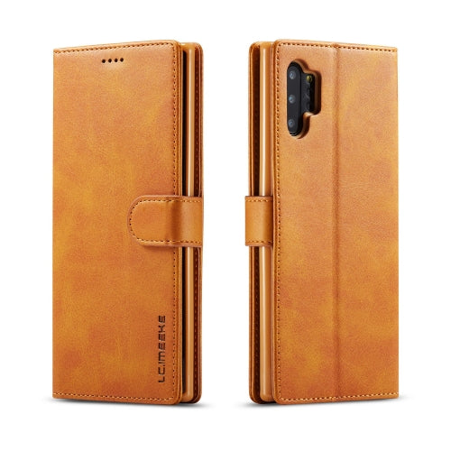 For Galaxy Note 10 Plus LC.IMEEKE Calf Texture Horizontal Flip Leather Case, with Holder ...(Yellow)