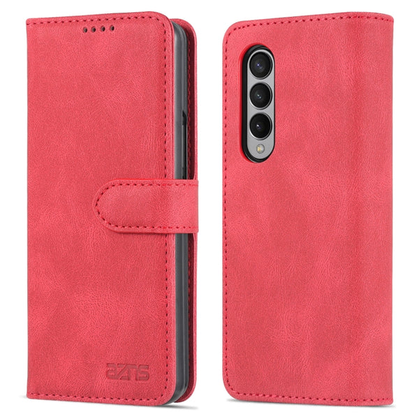 For Samsung Galaxy Z Fold3 5G AZNS Dream II Skin Feel PU TPU Horizontal Flip PU Phone Case(Red)
