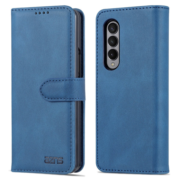 For Samsung Galaxy Z Fold3 5G AZNS Dream II Skin Feel PU TPU Horizontal Flip PU Phone Case(Blue)