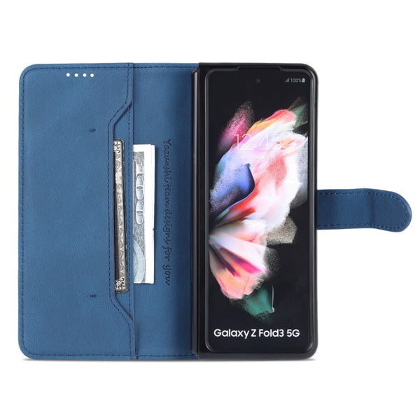 For Samsung Galaxy Z Fold3 5G AZNS Dream II Skin Feel PU TPU Horizontal Flip PU Phone Case(Blue)