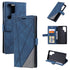 For Samsung Galaxy S22 Ultra 5G Skin Feel Splicing Horizontal Flip Leather Phone Case(Blue)