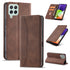 For Samsung Galaxy A22 4G Magnetic Dual-fold Leather Phone Case(Coffee)