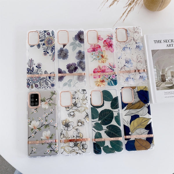 For Samsung Galaxy A42 5G Translucent Plating Flower Phone Case(Ewha)