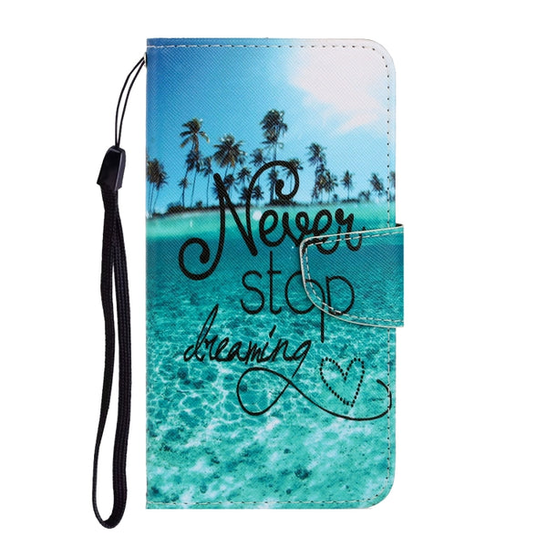 For Galaxy S20 3D Colored Drawing Horizontal Flip PU Leather Case with Holder...(Blue Coconut Grove)