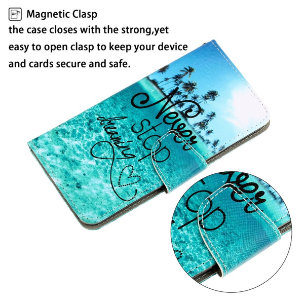 For Galaxy S20 3D Colored Drawing Horizontal Flip PU Leather Case with Holder...(Blue Coconut Grove)