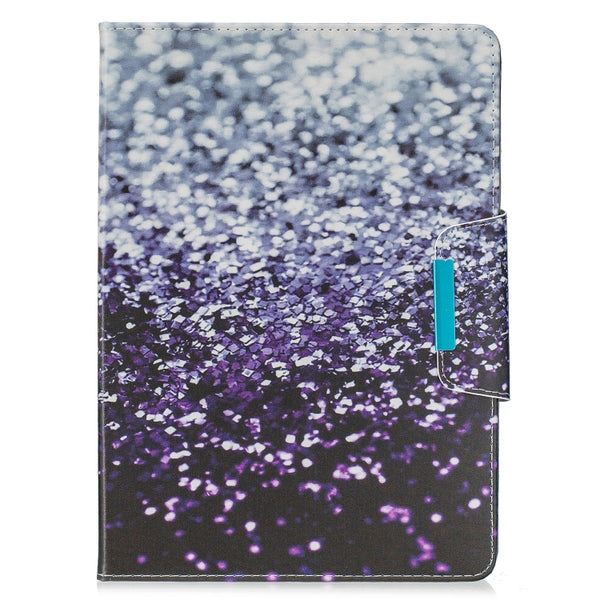 For iPad 10.2 Colored Drawing Pattern Horizontal Flip Leather Case with Hold...(Gradient Black Sand)