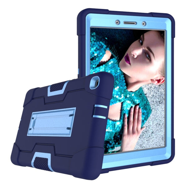 For Galaxy Tab A 8.0 (2019) T290 Contrast Color Silicone PC Combination Case with...(Navy Blue Blue)
