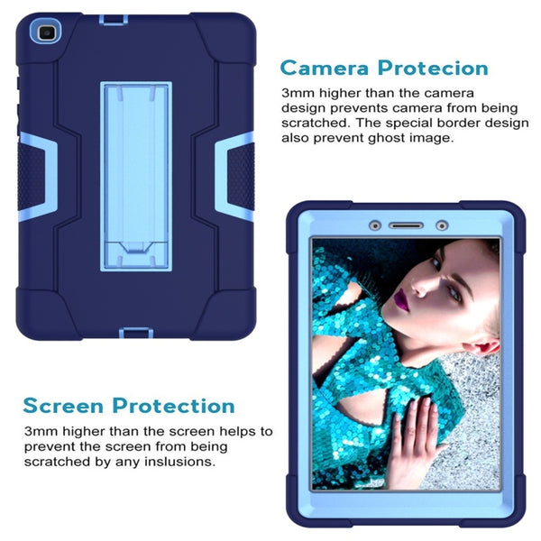 For Galaxy Tab A 8.0 (2019) T290 Contrast Color Silicone PC Combination Case with...(Navy Blue Blue)