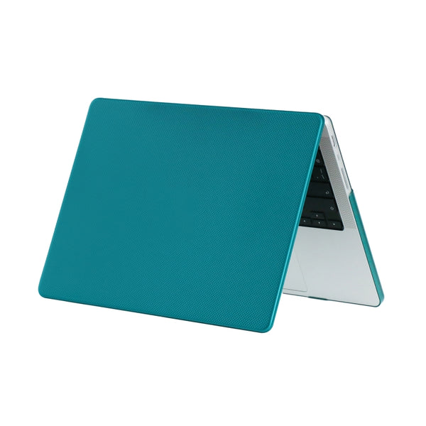 Dot Texture Double Sided Tanned Laptop Case For MacBook Pro 14.2 inch A2442 2021(Dark Cyan)
