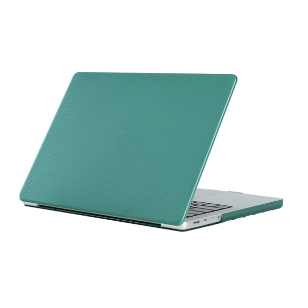 Dot Texture Double Sided Tanned Laptop Case For MacBook Pro 14.2 inch A2442 2021(Dark Green)
