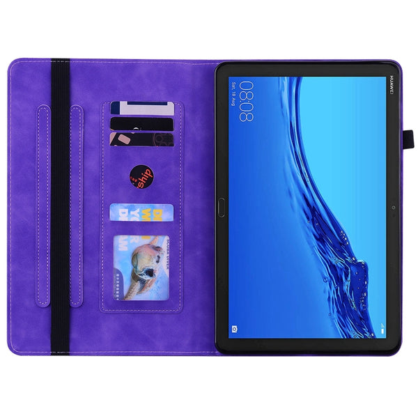 For Huawei MediaPad M5 Lite 10.1 Skin Feel Solid Color Zippe