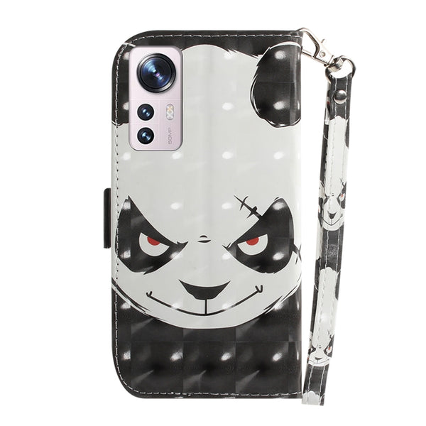 For Xiaomi 12 12X 3D Colored Horizontal Flip Leather Phone Case(Angry Bear)