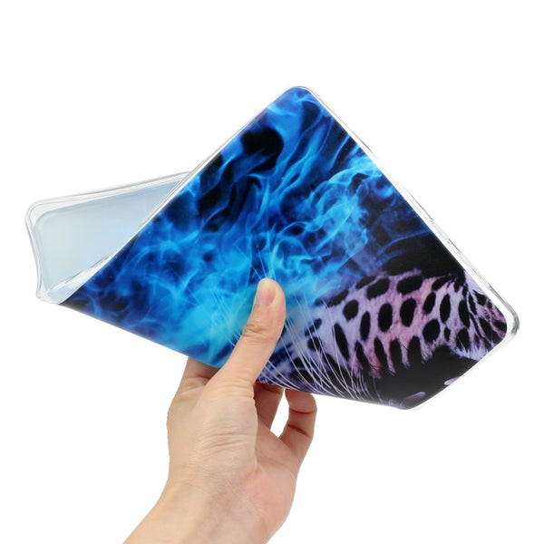 For Samsung Galaxy Tab S7 S7 FE S8 Painted TPU Tablet Case(Blue Leopard)