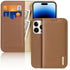 For iPhone 14 Pro DUX DUCIS Hivo Series Cowhide PU TPU Leather Case(Brown)