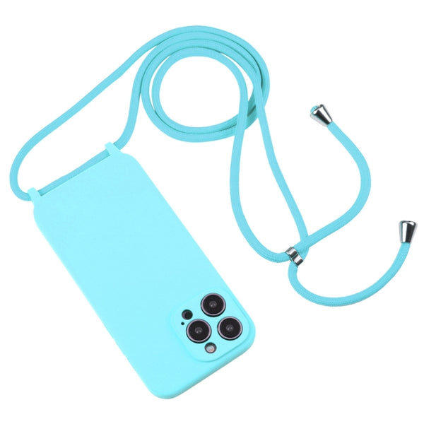 For iPhone 14 Pro Max Crossbody Lanyard Liquid Silicone Case