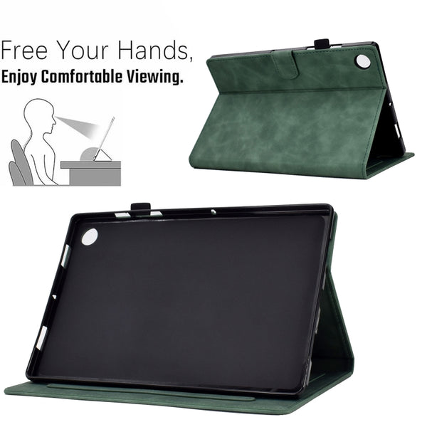 For Lenovo M10 Plus Embossed Smile Flip Tablet Leather Case