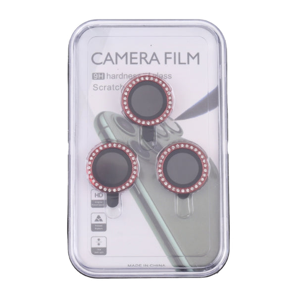 For iPhone 14 Pro Max 9H Point Drill Camera Lens Film Protector Circle(Red)