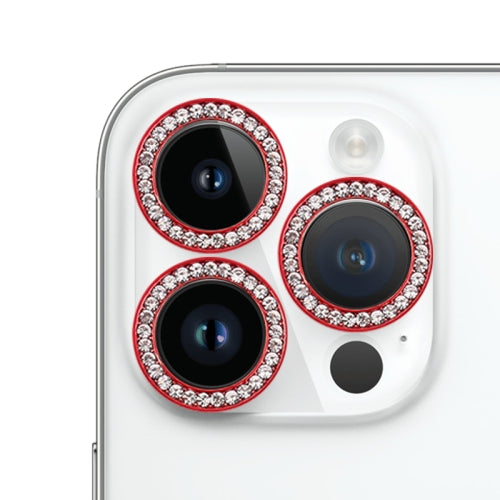 For iPhone 14 Pro Max 9H Point Drill Camera Lens Film Protector Circle(Red)
