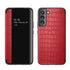 For Samsung Galaxy S23 5G Crocodile Texture Window View Leather Phone Case(Red)
