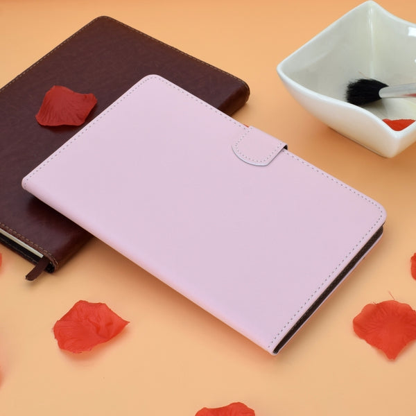 For Galaxy Tab S6 Lite Sewing Thread Horizontal Solid Color Flat Leather Case wi...(Light Star Pink)