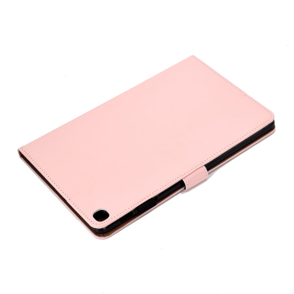 For Galaxy Tab S6 Lite Sewing Thread Horizontal Solid Color Flat Leather Case wi...(Light Star Pink)