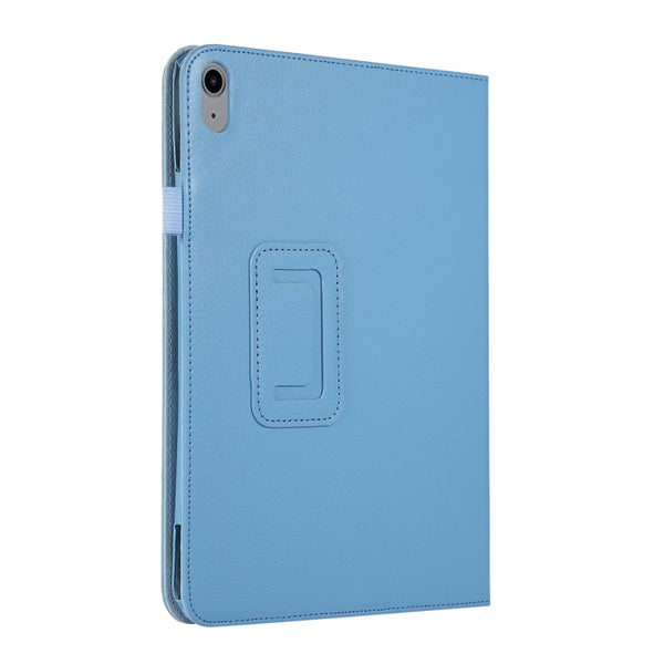 For iPad 10th Gen 10.9 2022 Litchi Texture Leather Smart Tablet Case with Holder(Baby Blue)