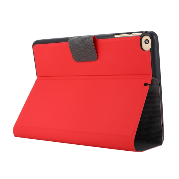 For iPad mini 5 4 3 2 1 Electric Pressed Texture Horizontal Flip Leather Case with Holder & ...(Red)