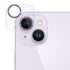 For iPhone 14 14 Plus Tempered Glass Glitter CD Texture Back Camera Film(Purple)