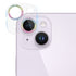 For iPhone 14 14 Plus Tempered Glass Glitter CD Texture Back Camera Film(Colorful)