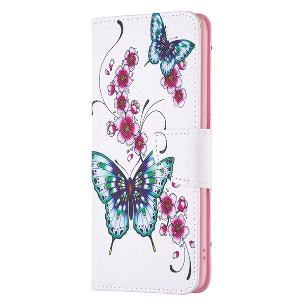 For Xiaomi 13 Lite Civi 2 Colored Drawing Leather Phone Case(Peach Blossom Butterfly)