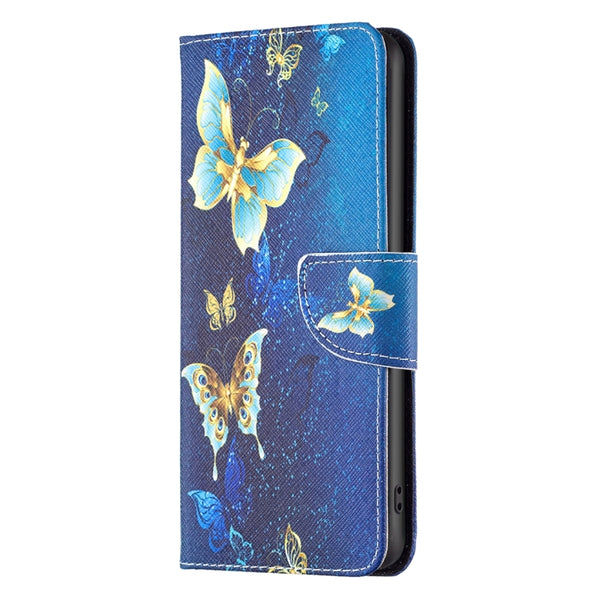 For Xiaomi 13 Lite Civi 2 Colored Drawing Leather Phone Case(Gold Butterfly)