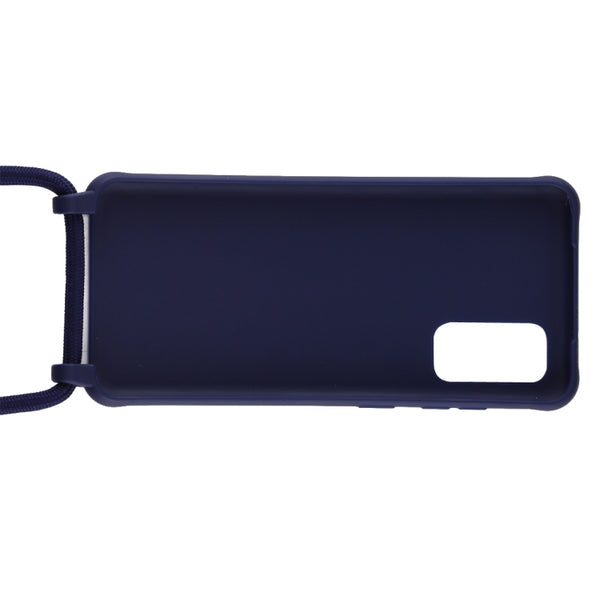 For Galaxy S20 Candy Color TPU Protective Case with Lanyard(Dark Blue)