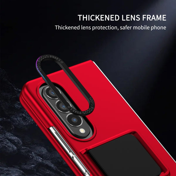 For Samsung Galaxy Z Fold3 5G Three-dimensional Folding Holder PC Phone Case(Red)