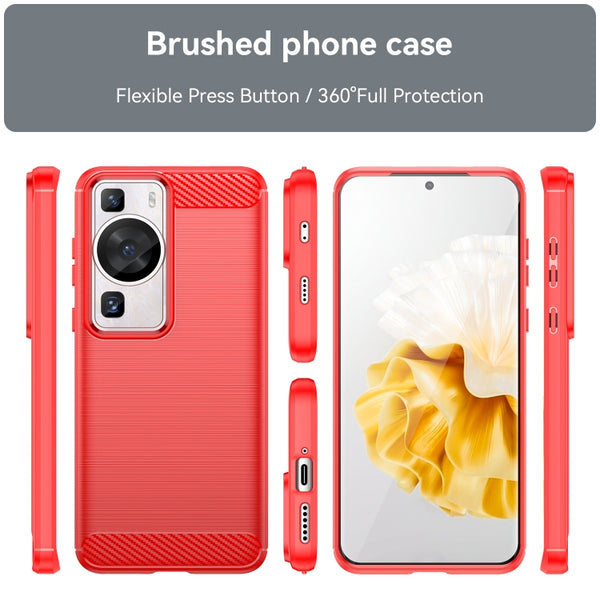 For Huawei P60 Brushed Texture Carbon Fiber TPU Phone Case