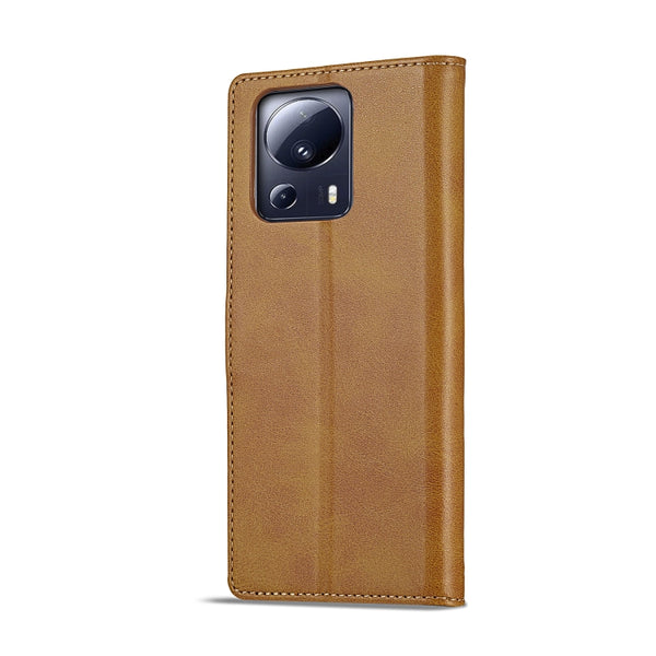 For Xiaomi 13 Lite LC.IMEEKE Calf Texture Horizontal Flip Leather Case(Yellow)